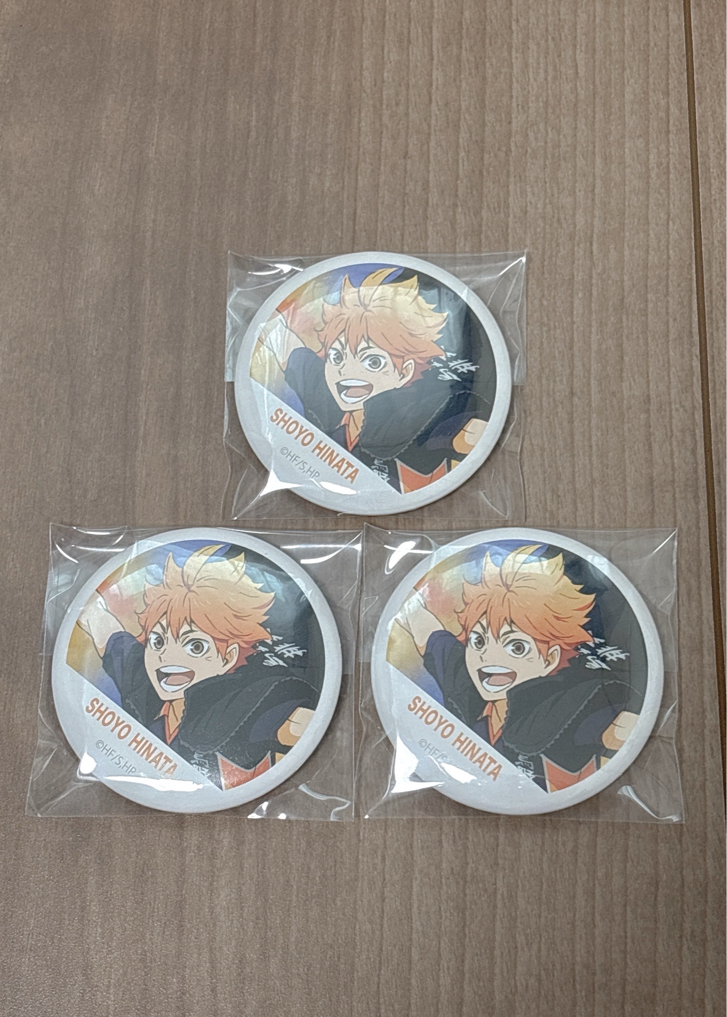 ハイキュー!!横断幕缶バッジ 日向翔陽交換